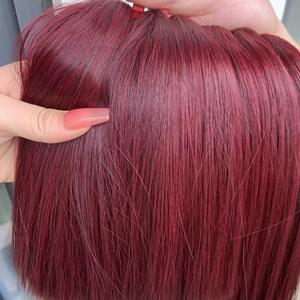 Gros Rouge Couleur 100% Extensions de Cheveux Humains Trame Double Dessiné Os Cheveux Raides Bundles cheveux bruts - Product Image 4