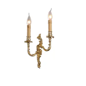 Настенный бра, 2 светильник, сделанный в Италии из старинного золота