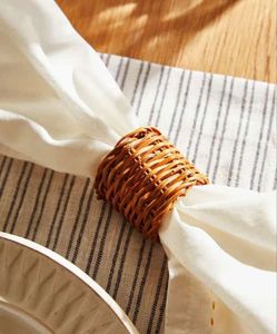 Vente en gros pas cher Anneau de serviette en rotin pour décoration de table avec strass et bling Anneau à boucle pour serviette de table - Product Image 3