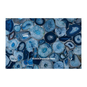 Dalle d'agate bleue de pierre précieuse naturelle de produit d'aspect attrayant de conception exclusive pour le dessus de table et les armoires de cuisine et le comptoir - Product Image 1