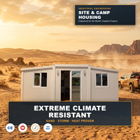Bureau de chantier préfabriqué à déploiement rapide, camp en conteneurs de 40 pieds, dortoir modulaire pour travailleurs, sans fondation, assemblage rapide
