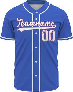 Venta al por mayor sublimación y bordado béisbol Jersey 100% poliéster cómodo Softball Jersey - Product Image 5