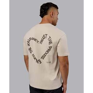 Love the Process FLXCotton Tee-Shirt Oversize - Beige Shale - Choc - Rayures Géométriques Casual - Product Image 2