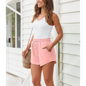Pantalones Cortos Deportivos de Verano para Mujer, de Felpa Francesa, con Cordón, Bolsillos, Algodón, Casuales, para Descansar, con ODM OEM - Product Image 3