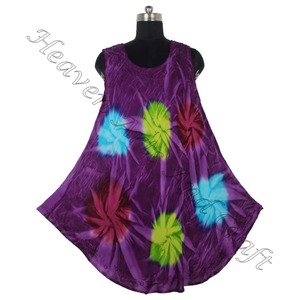 Rayon Fabric Tie Dye Dress for Women Party Wear Tie Dye Long Maxi <b>Hand</b> Made Dress With Sleeveless Tie Dye Round Neck Boho Long - Product Image 6