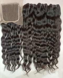 Perruques authentiques avec des mèches de cheveux indiens Remy vierges non traités, tissage double machine, 100 grammes, pour toutes les couleurs - Product Image 1