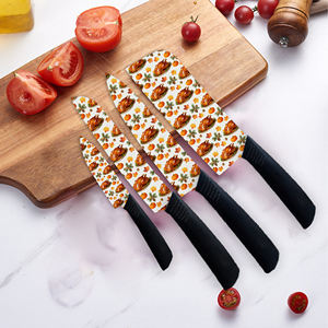 Juego de Cuchillos de Cocina de Cerámica de 4 Piezas con Diseño Nuevo y Personalizado, con Mangos de Plástico, Duraderos y Ambidiestros para Barbacoa - Gran Venta - Product Image 2