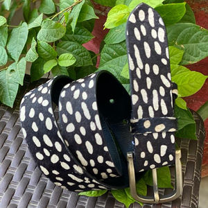 Cinturón de piel auténtica con relieve, informal, Vintage - Product Image 4