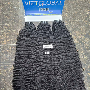 Cheveux birmans trames bouclés couleur naturelle cheveux humains vietnamiens bruts vente en gros extensions de cheveux naturels produits pour femmes - Product Image 1