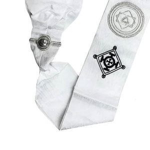 Scottish Rite 33rd Degree Cyrene Sashes Embroidered Apron And Collar Set Cross-stitch On Fabric And <b>Ribbon</b> For Freemasons - Product Image 6