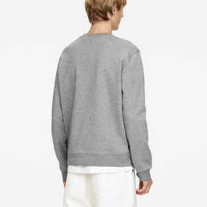 Sudadera de cuello redondo de gran tamaño mezclada de algodón personalizada de peso pesado ropa de calle de alta calidad para hombres forro polar de estampado sólido para invierno - Product Image 6