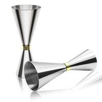 Coctelera de acero Copa de vidrio para bebidas Jigger medidor Cuchara mezcladora Barra de acero inoxidable Herramientas artículos de barra