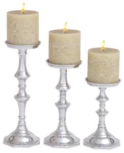 Aluminum <b>T</b> <b>Light</b> Candle Holder Pillar Set of 3 Nickel Plated Table Centerpiece & Church Decorated Handmade Candle Stand - Product Image 1