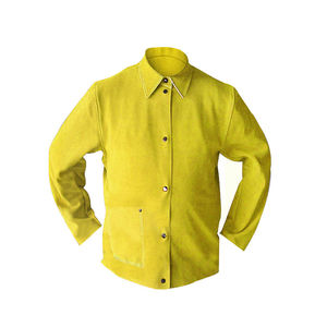 Chaqueta de soldadura de cuero dividido de vaca de calidad superior con forro de poliéster Ropa de seguridad de alta protección - Product Image 6