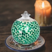 Adorno Navideño de Mosaico de Vidrio Hecho a Mano, Diseño de Diamantes de Lujo, Colgante Personalizable en Color, Artístico y Soplado - Product Image 4