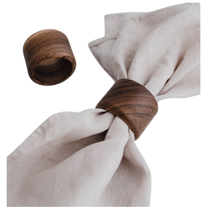 Ronds de serviette en bois vintage faits à la main avec incrustation de feuilles élégantes Décoration de table Ronds de serviette parfaits pour les restaurants et les événements - Product Image 5