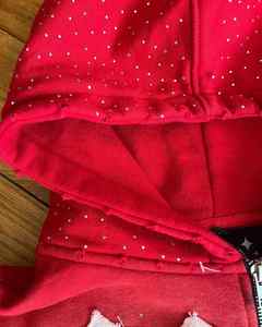 Patch de broderie personnalisé en détresse veste unisexe en strass à fermeture éclair 500GSM sweats lavés en éponge française sweats à capuche délavés au soleil - Product Image 4