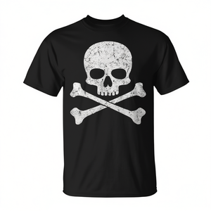 T-shirt con teschio e ossa incrociate Jolly Roger per Halloween, per ragazzi e ragazze, abbigliamento promozionale di Halloween - Product Image 2
