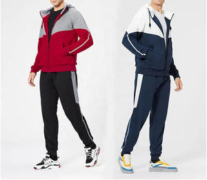 Wholesale Prices New Design Fashionable Men Tracksuits Plain 100% Cotton Breathable Slim Fit Sportswear Tracksuits - Product Image 1