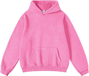 Sweat-shirt à capuche vintage 100% coton pour hommes Sweat-shirt polaire surdimensionné délavé à l'acide pour Streetwear Couples Sweat à capuche - Product Image 4