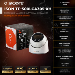 High Quality Professional Smart Digital IP66 POE CCTV Security <b>Camera</b> 5MP Dome Zoom Microphone Cloud ISON TF-500LCA305-XH - Product Image 2