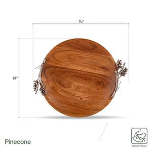 ถาดเสิร์ฟไม้กระถินทรงกลม - Product Image 5