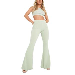 Pantalons de survêtement évasés personnalisés pour femmes, 100% coton, écologiques, séchage rapide, jambes larges, pantalons de survêtement amples, décontractés, sportifs pour femmes - Product Image 2