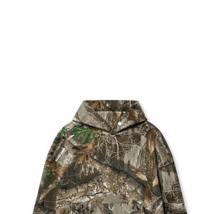 เสื้อฮู้ดฟลีซลายพรางพิมพ์ลายทั้งตัว ปักโลโก้ แต่งขอบขาด ทรงครอป ลายต้นไม้ สำหรับฤดูหนาว ปรับแต่งได้ - Product Image 5