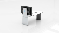 Bureau de console de commande réglable en hauteur avec système de levage électrique pour les centres de contrôle et les flux de travail continus des opérateurs