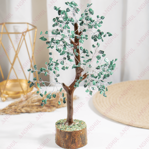 Árbol de la Vida de Cristal con 300 Chips de Malaquita de Grado AAA Premium, Hecho a Mano con Artesanía, para Decoración del Hogar y Energía - Product Image 5