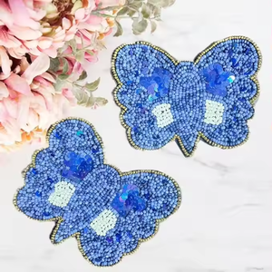 Sous-verre perlé en forme de papillon unique 5 pouces meilleure qualité supérieure verres décoration de Table sous-verres tapis tapis sous-verre perlé - Product Image 5