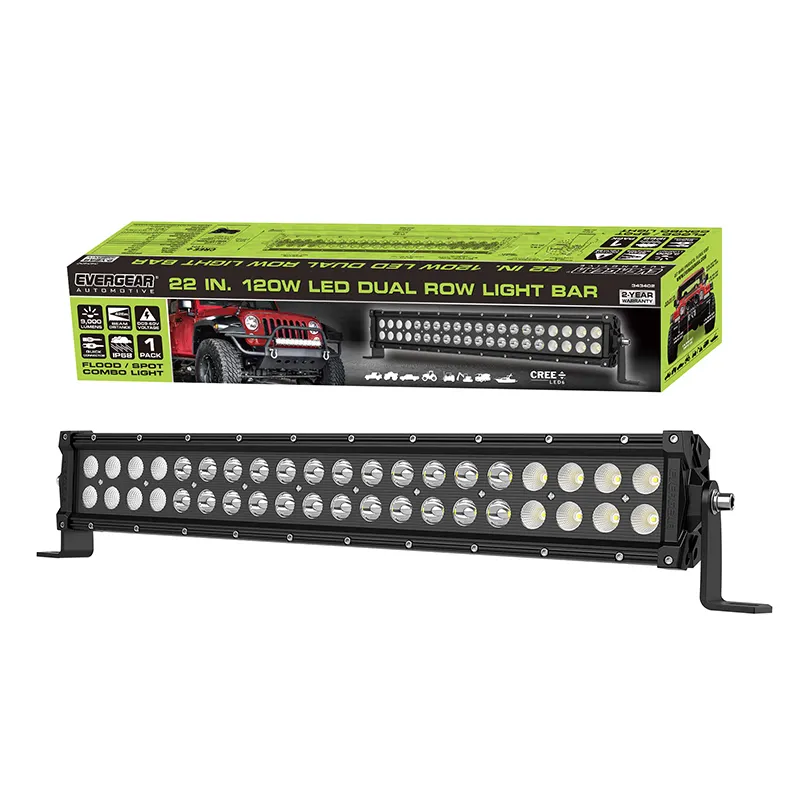 120w 자동차 작업 라이트 Led 바 20led 작업 라이트 바 오프로드 Suv Atv 트랙터 트럭 굴삭기 9-60v Led 이중 행 실행 등