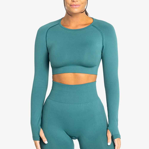 Leggings de cintura alta Top de manga larga Activo Cómodo Venta al por mayor Hot Yoga Leggings Running Bra - Product Image 2