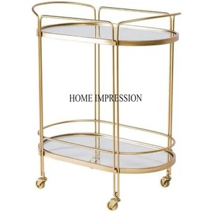 รถเข็นโลหะชุบทองหรูหราได้รับแรงบันดาลใจจากนักออกแบบโบราณแนวรัสติกจากอินเดีย - Product Image 5