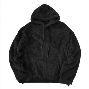 2024 OEM Customized Sherpa <b>Fleece</b> Hoodie Sweatshirts Heavyweight <b>Thick</b> Fur Pullover Hoodies for Men's - Product Image 1