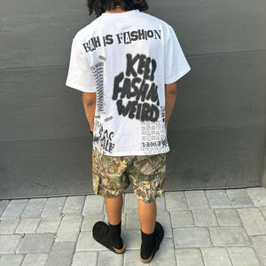 Ropa de calle personalizada DTF DTG camiseta Logo Hip Hop algodón de gran tamaño gráfico camiseta impresión Digital serigrafía camisetas para hombres - Product Image 4