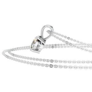 Colgante Solitario Atemporal de Oro Sólido de 14K con Moissanita VVS D y Cadena, Certificado IGI - Product Image 2