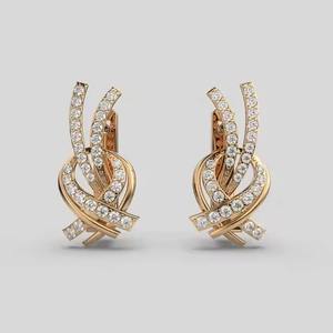 Pendientes de tuerca de diamantes de oro rosa de 18 quilates de alta demanda, delicados destellos diarios para graduación de cumpleaños, otras ocasiones especiales, venta - Product Image 1