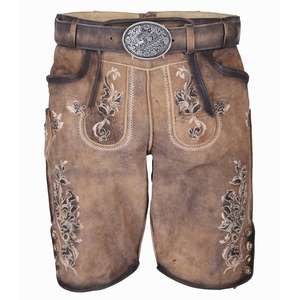 Shorts Lederhosen traditionnels pour hommes, taille mi-haute, en coton 100% respirant, brodés, taille plus, vente en gros pour l'été - Product Image 6