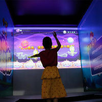 Système de trampoline interactif à projection personnalisable pour les centres de divertissement familial et les aires de jeux