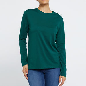 Camisas de manga larga para mujer, ropa informal con logotipo personalizado al por mayor, camisas de manga larga de gran tamaño personalizadas de algodón recién llegadas - Product Image 1