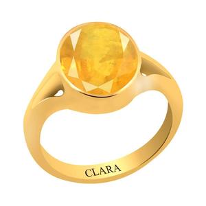 Bagues en saphir jaune naturel certifié Pukhraj pour les occasions de cadeaux - Product Image 1