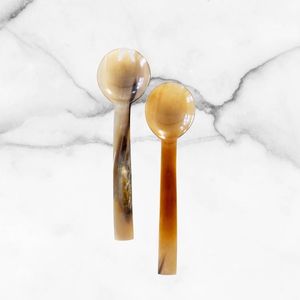 Indian Handmade Horn Spoon New Design <b>with</b> Long <b>Handle</b> High Quality Agate Cutlery Buffalo Horn Spoon in All Sizes Animal Style - Product Image 4