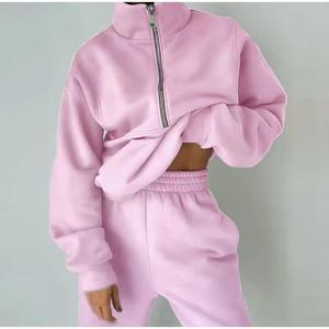 Chándal Unisex Personalizado Hombres 1/4 Cuartos Media Cremallera Caída Hombro Peso Pesado Algodón en blanco Jersey de gran tamaño Hombres Conjuntos de chándal - Product Image 3