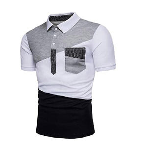 OEM manga de verano para camisa de polo tejido de alta calidad Slim Fit Casual estilo de negocios Color sólido logotipo personalizado - Product Image 2