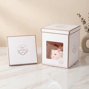 Caja <span class=keywords><strong>para</strong></span> Pastel Transparente con Ventana <span class=keywords><strong>de</strong></span> 6/8/10/12 Pulgadas <span class=keywords><strong>de</strong></span> Alto, Envase <span class=keywords><strong>para</strong></span> Pastel, Admite Logotipo Personalizado - Product Image 1