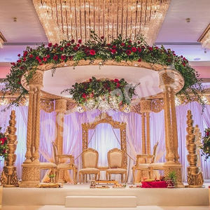 จักรวาลแกะสลักสีทองสุดพิเศษสำหรับงานแต่งงานของชาวเตลูกูอินเดียตอนใต้ดีไซน์แบบแมนดาลูการแต่งงาน - Product Image 6