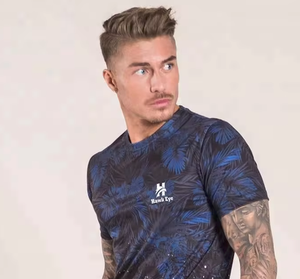 Camisetas Casuales de Moda para Hombre, Transpirables, de Alta Calidad, con Logotipo OEM Personalizado, Impresión Serigráfica de Rosa, Poliéster/Elastano, Verano - Product Image 5