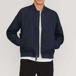 Meilleure vente personnalisé hommes Slim Fit léger toile fermeture éclair broderie Bomber veste d'hiver avec poches de haute qualité - Product Image 1