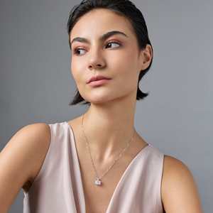 Collier en argent 92,5 plaqué or 14 carats, platine, or rose, diamant, zircon, perle, serti clos, plaqué rhodium, bijoux de fiançailles tendance 188291 - Product Image 3